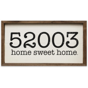 Home Sweet Home Zip Code White 16x8